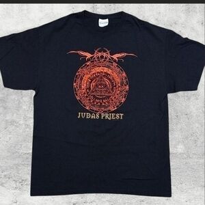 Vtg 2008 Judas Priest World Tour T-Shirt Size L Hanes Heavyweight Graphic Tee